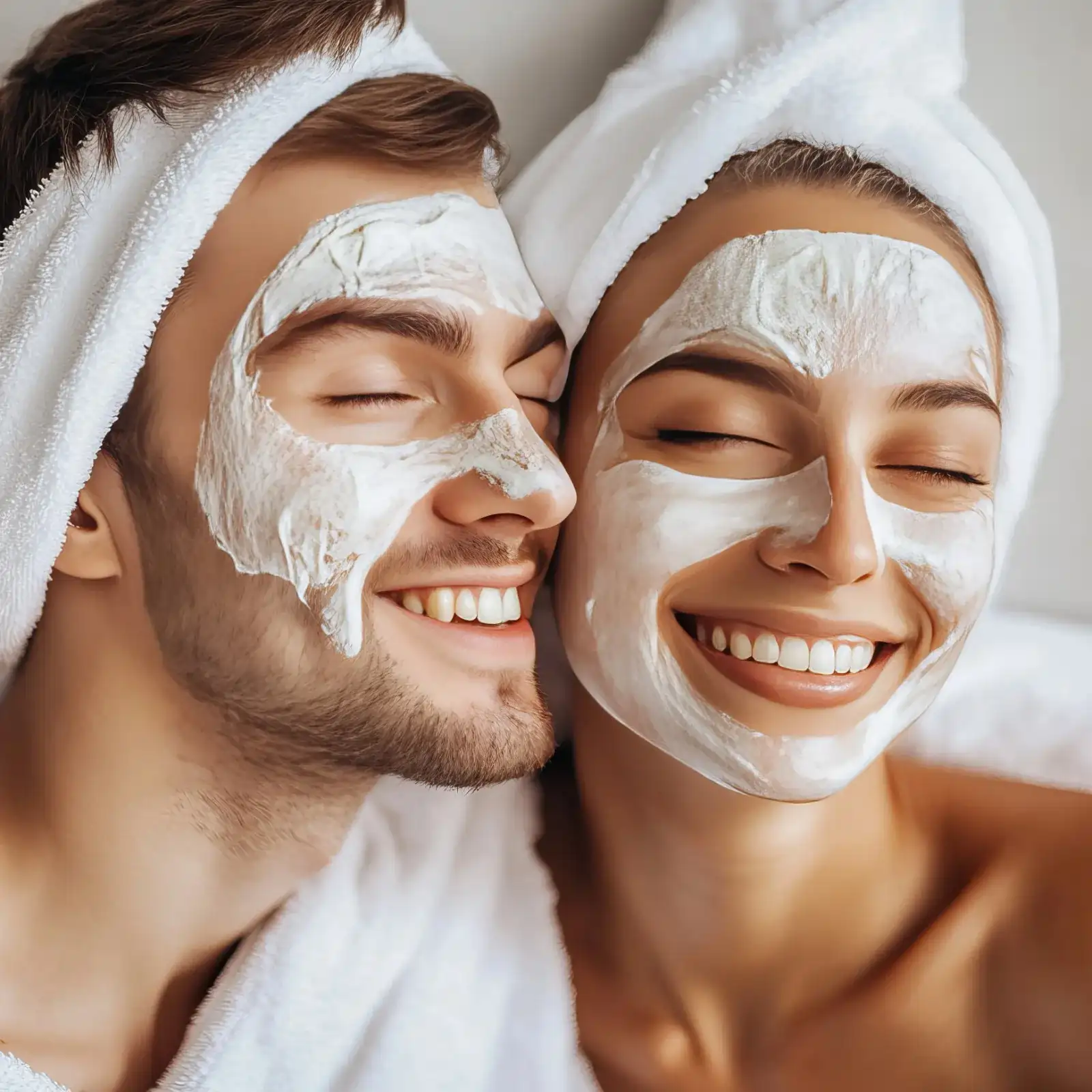 a man and woman with white facial masks | Magnetic Aesthetics | Reno, NV